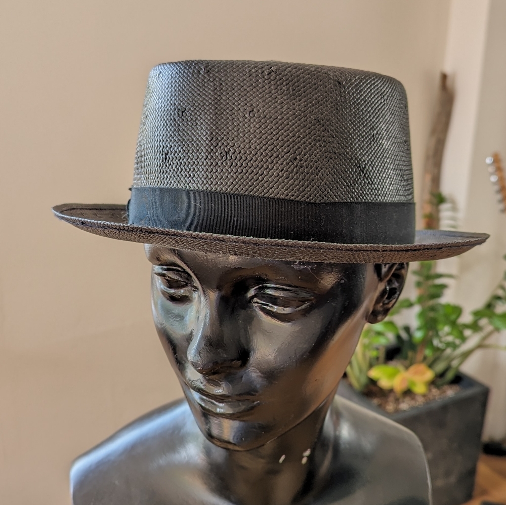 Capas Hat black straw fedora Mayers Hattery New Orleans
